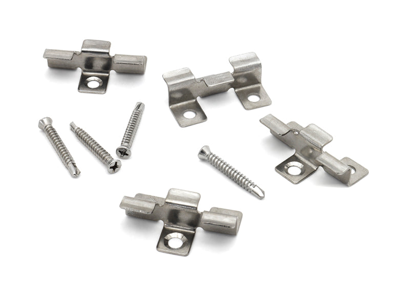 Stainless Steel Hidden Clips for Aluminium Decking + M4x30 SS self tapping screws