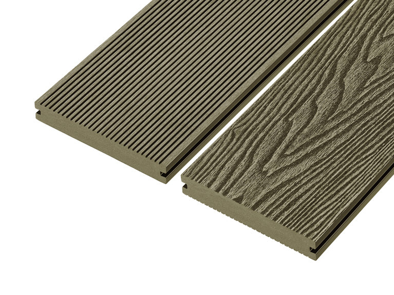 4m Solid Woodgrain Effect Reversible Composite Decking Board