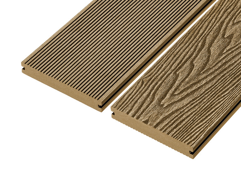 4m Solid Woodgrain Effect Reversible Composite Decking Board