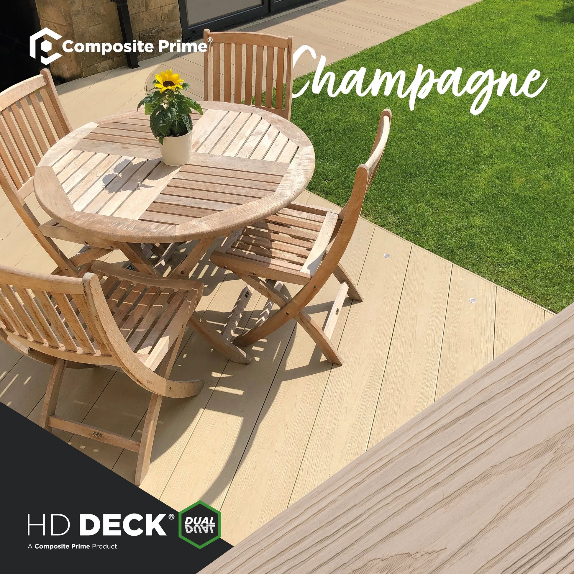 HD Deck Pro Premium Extra Wide Composite Decking Champagne/Oyster (Price per board)