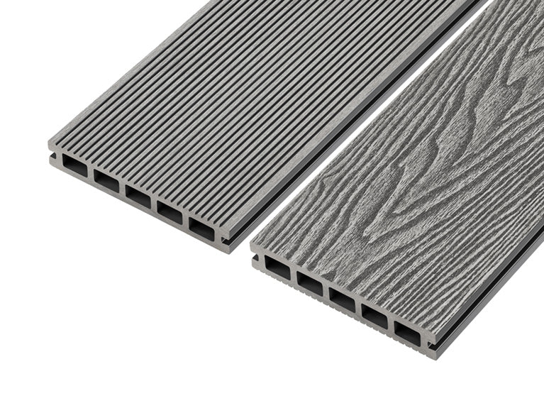 Stone Grey 4m Woodgrain Effect Reversible Composite Decking Board